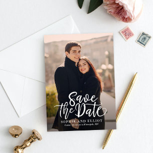 Quirky Script EDITABLE COLOR Save The Date Card