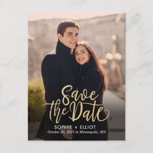 Quirky Script EDITABLE COLOR Save The Date Postcard