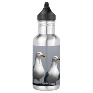 Quirky Seagull Couple Mr & Mrs Gully Stand Proud 532 Ml Water Bottle