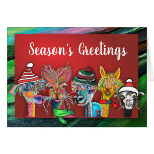 Quirky Season's Greetings Alpacas card 19-3