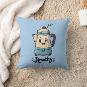 Quirky Short Percolator Jimothy Playful Vibe Throw Pillow