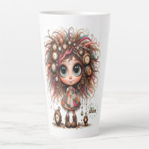 Quirky Steampunk Girl Shine Latte Mug