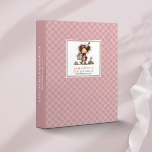 Quirky Teen Girl 10th Birthday Pink ring binder