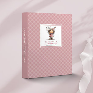 Quirky Teen Girl 10th Birthday Pink ring binder