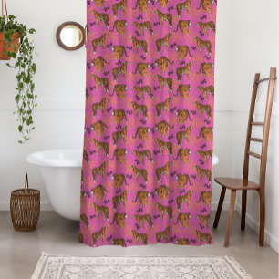Quirky Tiger Pattern on Bright Pink