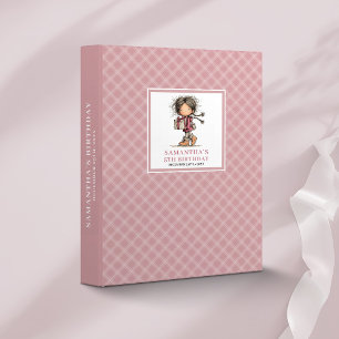 Quirky Toddler Girl 10th Birthday Pink ring binder