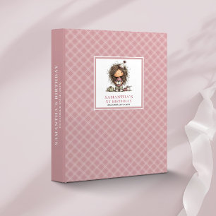 Quirky Toddler Girl 2nd Birthday Pink ring binder