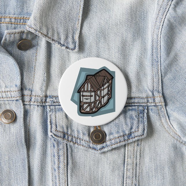 Quirky Tudor House Medieval Architecture  3 Inch Round Button (Creator Uploaded)