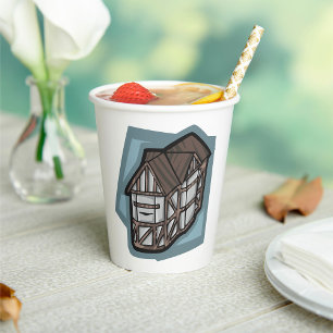 Quirky Tudor House Medieval Architecture Paper Cups