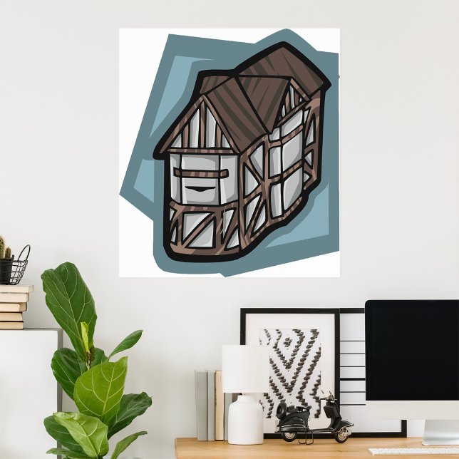 Quirky Tudor House Medieval Architecture  Poster (Creator Uploaded)