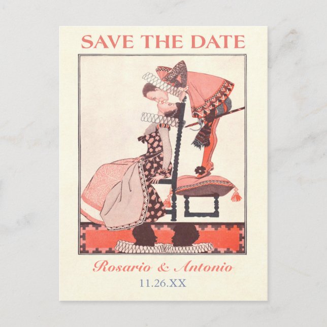 Quirky Vintage Save the Date Postcards (Front)