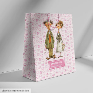 Quirky Wedding Couple Gift Bag Personalized Humour