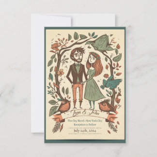 Quirky wedding invites, wedding invitations