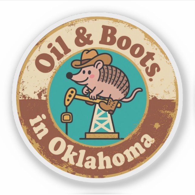 Quirky Western Charm_ Oklahoma Cowboy Armadillo (Front)