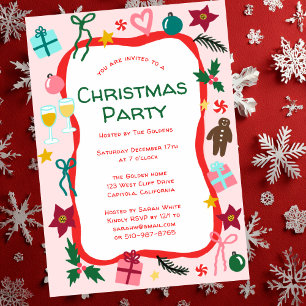 Quirky Whimsical Christmas Party CUSTOM Invitation