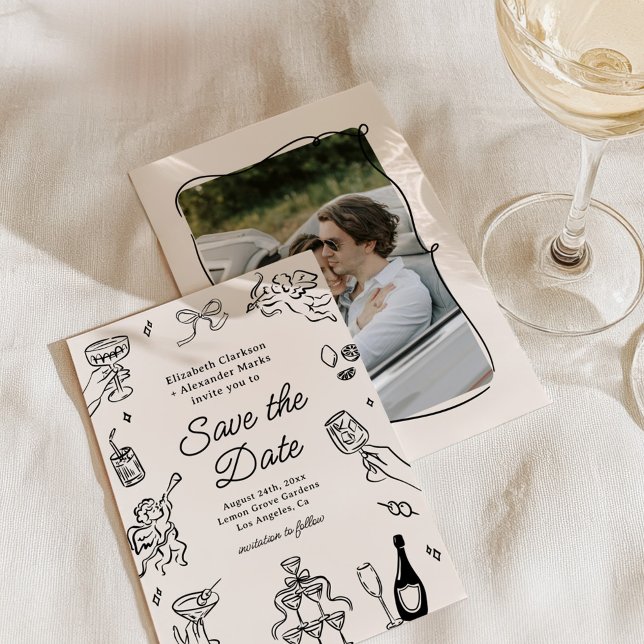 Quirky & Whimsical Cocktails Save the Date Invitation (Creator Uploaded)