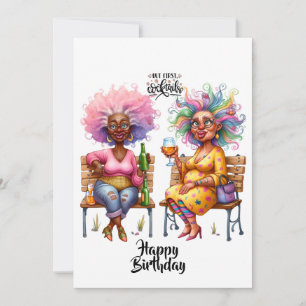Quirky Wine Ladies But 1st Flat Thank You Card