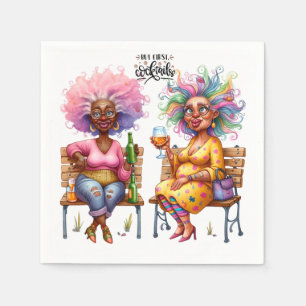 Quirky Wine Ladies Cocktails Paper Napkin