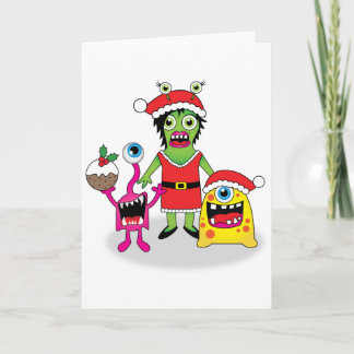 Quirky Xmas Card - Christmas Monsters