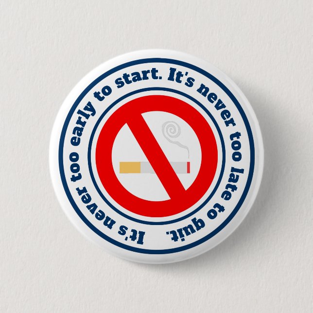 quit classic round sticker 2 inch round button (Front)