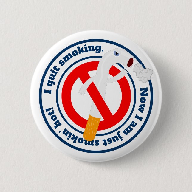 quit classic round sticker 2 inch round button (Front)