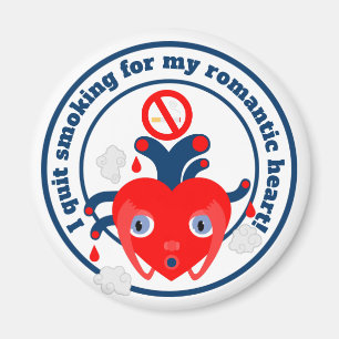 quit classic round sticker button magnet