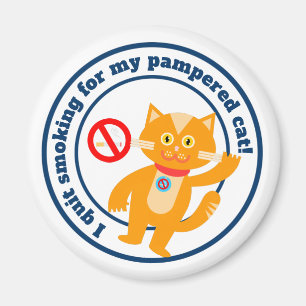 quit classic round sticker button magnet