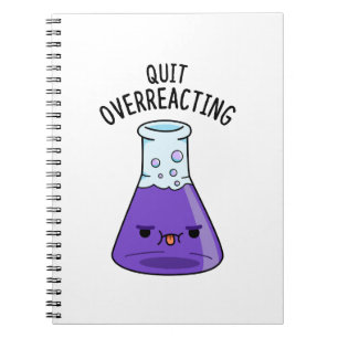 Quit Over-Reacting Funny Chemistry Pun  Notebook