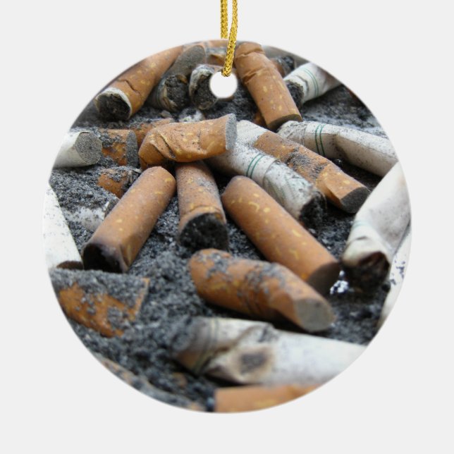 quit smoking! Ashtray Ceramic Ornament (Front)