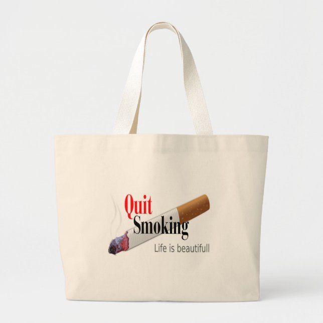 QUIT SMOKING LARGE TOTE BAG (Front)
