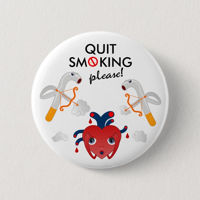 Quit smoking please campaign 2 inch round button (Front)