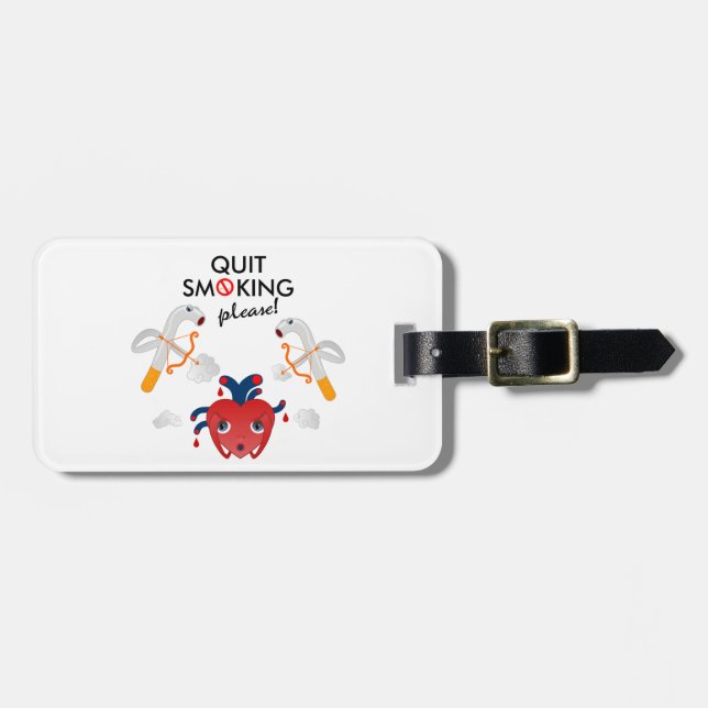 Quit smoking please campaign luggage tag (Front Horizontal)