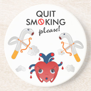 Quit smoking please coaster