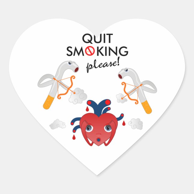 Quit smoking please heart sticker (Front)