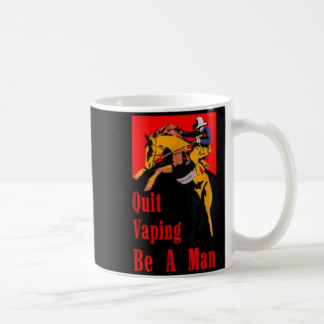Quit Vaping Man Cowboy For Artwork Coffee Mug (Right)