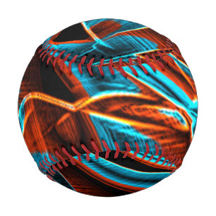 Quite crooked blue and red burnt with grooves baseball