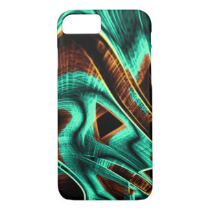 Quite crooked curves aquamarine and coffee grooves Case-Mate iPhone case