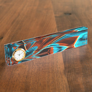 Quite twisted blue and red burnt with grooves nameplate