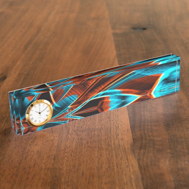 Quite twisted blue and red burnt with grooves nameplate (Side)