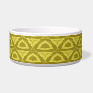 Quited Style Pet Bowl- Design Yellow