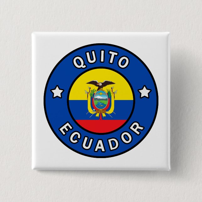 Quito Ecuador 2 Inch Square Button (Front)
