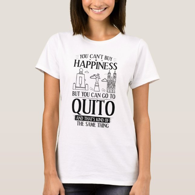 Quito Ecuador City Skyline Map Travel 4 T-Shirt (Front)