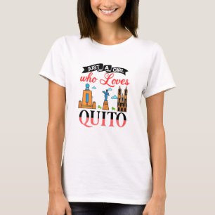 Quito Ecuador City Skyline Map Travel 6 T-Shirt