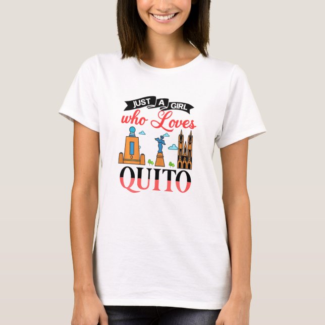 Quito Ecuador City Skyline Map Travel 6 T-Shirt (Front)