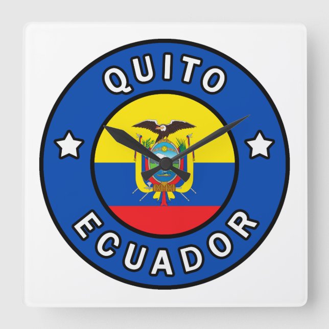 Quito Ecuador Square Wall Clock (Front)