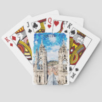 Quito Ecuador Watercolor Vintage Travel