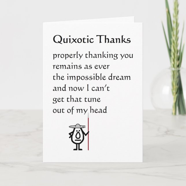 Quixotic Merci Un Poème De Merci Drôle (Devant)