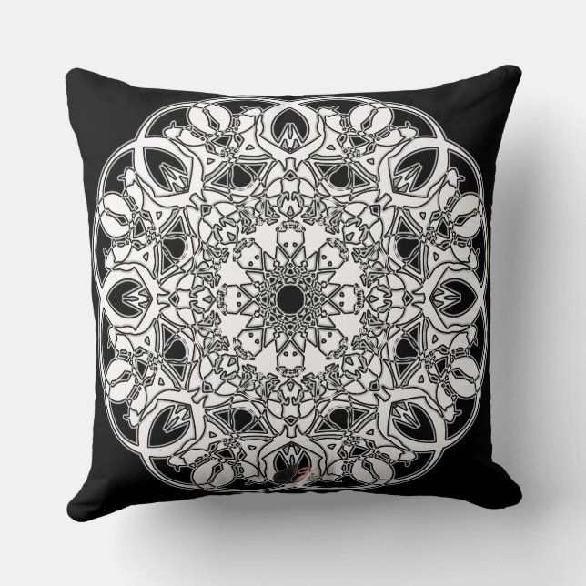 Quixotic Octa Glyph Throw Pillow (Back)