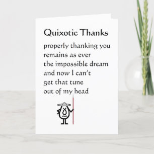 Quixotic Thanks A Funny Thank You Poem Card