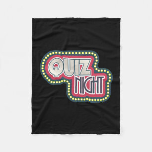 Quiz Night Trivia Party on Black Fleece Blanket
